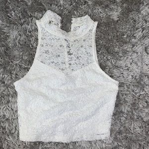 Abercrombie & Fitch White Lace Crop Top